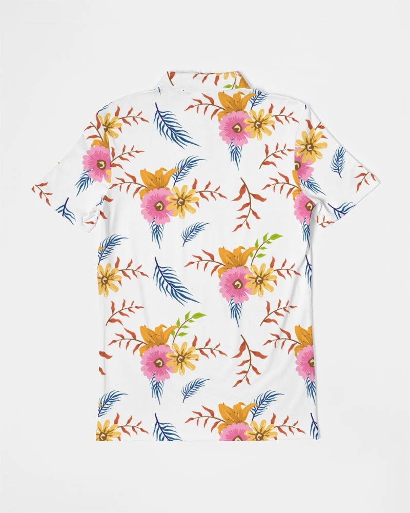 Harlow & Lloyd T Shirts & Tanks White Summer Floral Men's Slim Fit Short Sleeve Polo 6 Harlow & Lloyd T Shirts & Tanks White Summer Floral Men's Slim Fit Short Sleeve Polo
