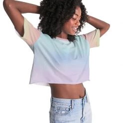 Harlow & Lloyd Soft Rainbow Lounge Cropped Tee