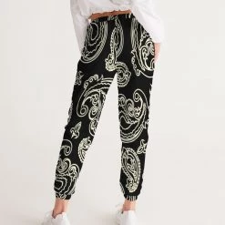 Harlow & Lloyd Black & Bone Paisley Lightweight Women's Track Pants Pants & Joggers