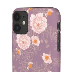 Printify Orange Peonies Floral Rose Phone Case