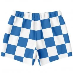 Subliminator Men Blue & White Large Check Swim Shorts