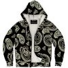 Subliminator Hoodies Black & Bone Paisley Fleece Zip Hoodie