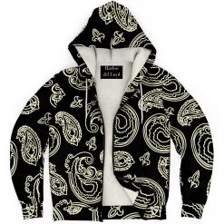 Subliminator Hoodies Black & Bone Paisley Fleece Zip Hoodie