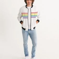 Harlow & Lloyd Rainbow Stripes Bomber Jacket