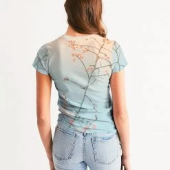 Harlow & Lloyd Cherry Blossoms With Bird Women's Tee