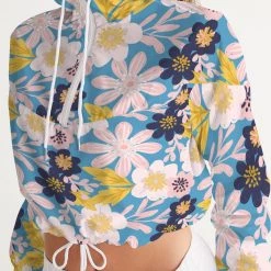 Harlow & Lloyd Jackets Blue Frisky Floral Women's Cropped Windbreaker