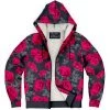 Subliminator Dark Vintage Roses Unisex Fleece Zip Hoodie Hoodies
