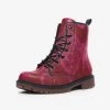 Harlow & LLoyd Red Fuchsia Butterflies Lace Up Boots Shoes