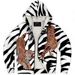 Subliminator Yin Yang Tiger Fleece Zip Hoodie Hoodies