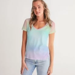 Harlow & Lloyd Soft Rainbow V-Neck Tee