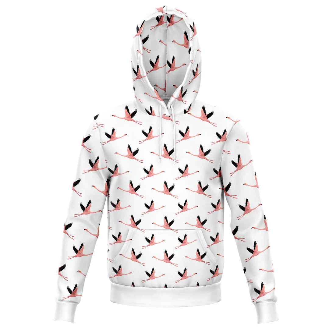Subliminator Flying Flamingos White Unisex Hoodie Hoodies 7 Subliminator Flying Flamingos White Unisex Hoodie Hoodies