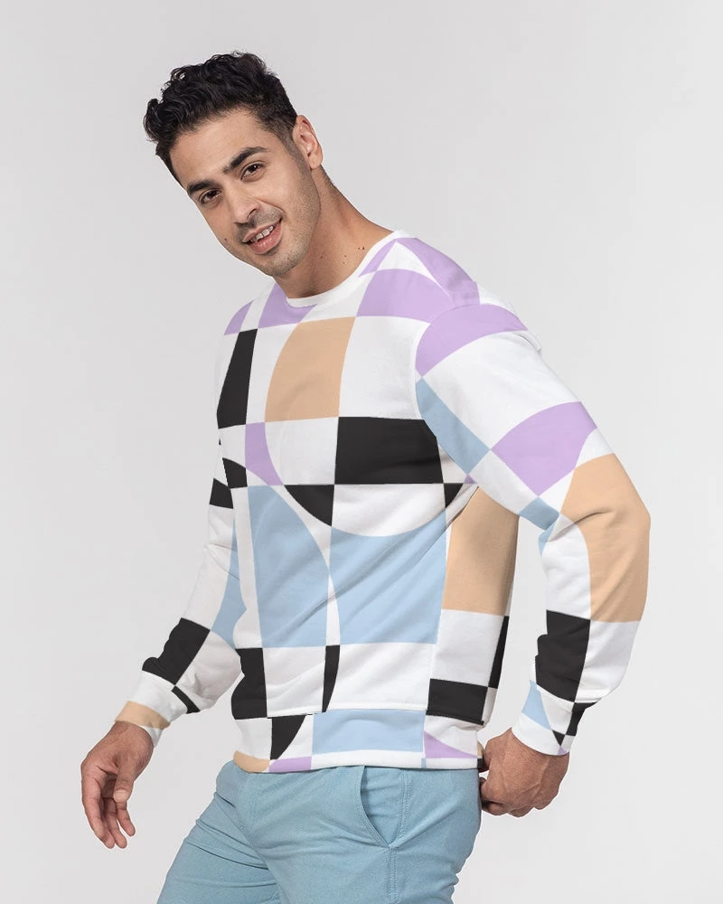 Harlow & Lloyd Lilac Multi Checkerboard Men's French Terry Pullover Sweatshirt Sweatshirts & Pullovers 6 Harlow & Lloyd Lilac Multi Checkerboard Men's French Terry Pullover Sweatshirt Sweatshirts & Pullovers