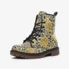 Harlow & Lloyd Milk Chrysanthemum Lace Up Boots Shoes