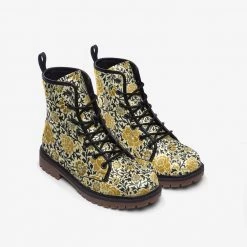Harlow & Lloyd Milk Chrysanthemum Lace Up Boots Shoes