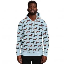 Subliminator Dachshund Lovers Unisex Hoodie In Blue Hoodies