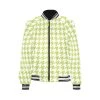 Harlow & Lloyd Jackets Lime Houndstooth Womens Ribbed Cuff & Collar Jacket