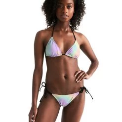 Harlow & Lloyd Lilac Mint Tie Dye Women's Triangle String Bikini
