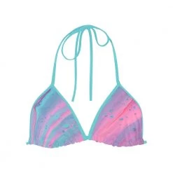 Harlow & LLoyd Swimwear Marshmallow Marbled Blue Bikini Top