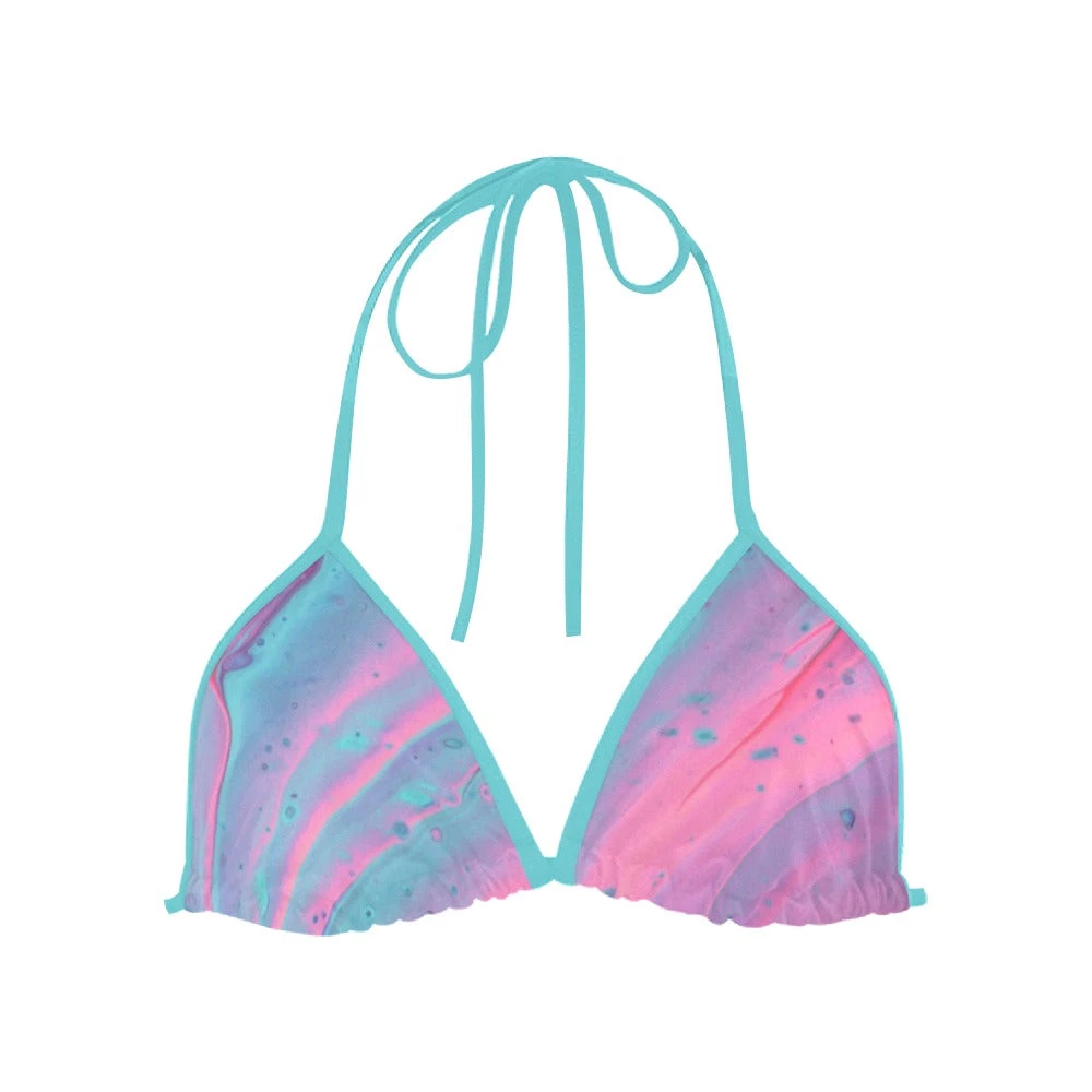 Harlow & LLoyd Swimwear Marshmallow Marbled Blue Bikini Top 3 Harlow & LLoyd Swimwear Marshmallow Marbled Blue Bikini Top