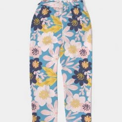Harlow & Lloyd Blue Frisky Floral Women's Belted Tapered Pants Pants & Joggers