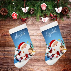 ThisNew Personalized Christmas Socking - Santa & His Little Helpers