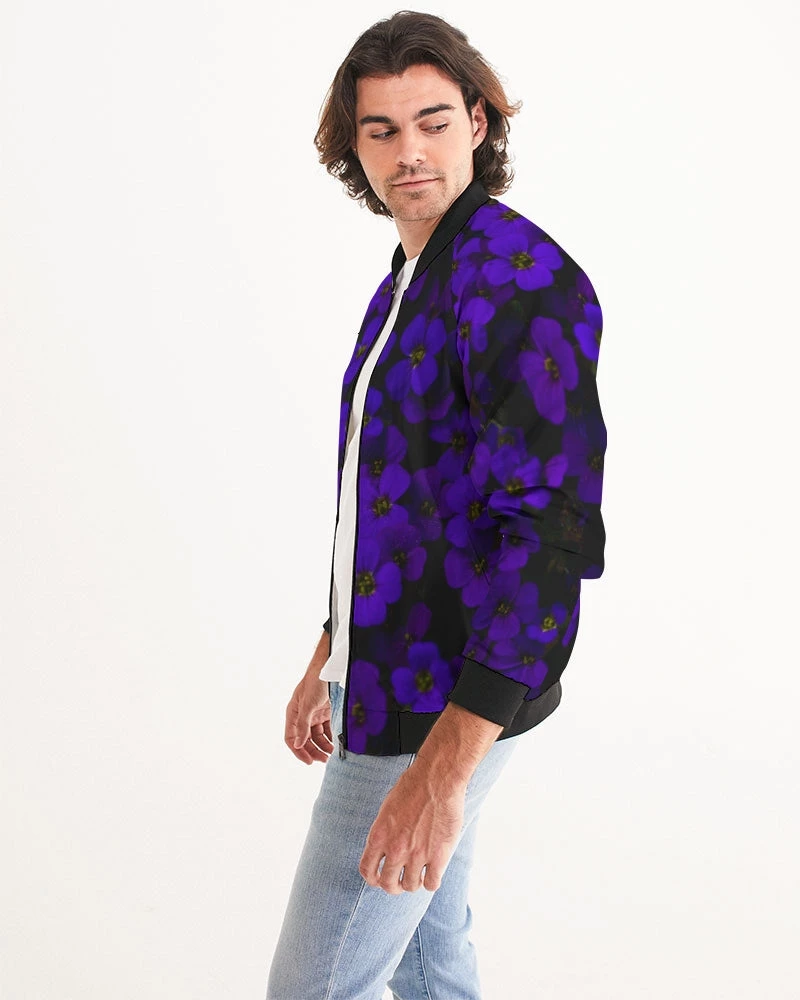 Harlow & Lloyd Jackets Midnight Purple Flower Men's Bomber Jacket 6 Harlow & Lloyd Jackets Midnight Purple Flower Men's Bomber Jacket