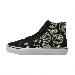 Harlow & Lloyd Black & Bone Paisley Men's High Top Shoes