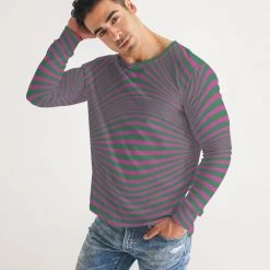 Harlow & Lloyd Fuchsia & Green Optical Men's Long Sleeve Tee