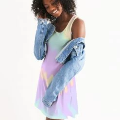 Harlow & Lloyd Lilac Mint Tie Dye Women's Racerback Dress