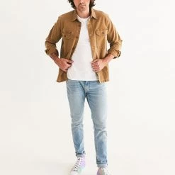 Harlow & Lloyd Lilac Mint Tie Dye Men's Hightop Canvas Shoe