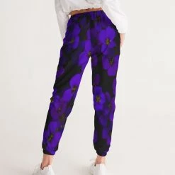 Harlow & Lloyd Pants & Joggers Midnight Purple Floral Lightweight Women's Track Pants