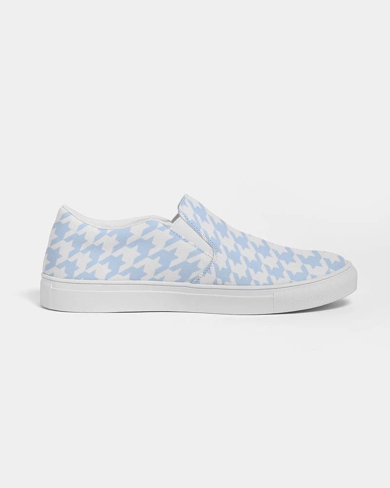 Harlow & Lloyd Pale Blue Large Houndstooth Women's Slip-On Canvas Shoe Shoes 10 Harlow & Lloyd Pale Blue Large Houndstooth Women's Slip-On Canvas Shoe Shoes