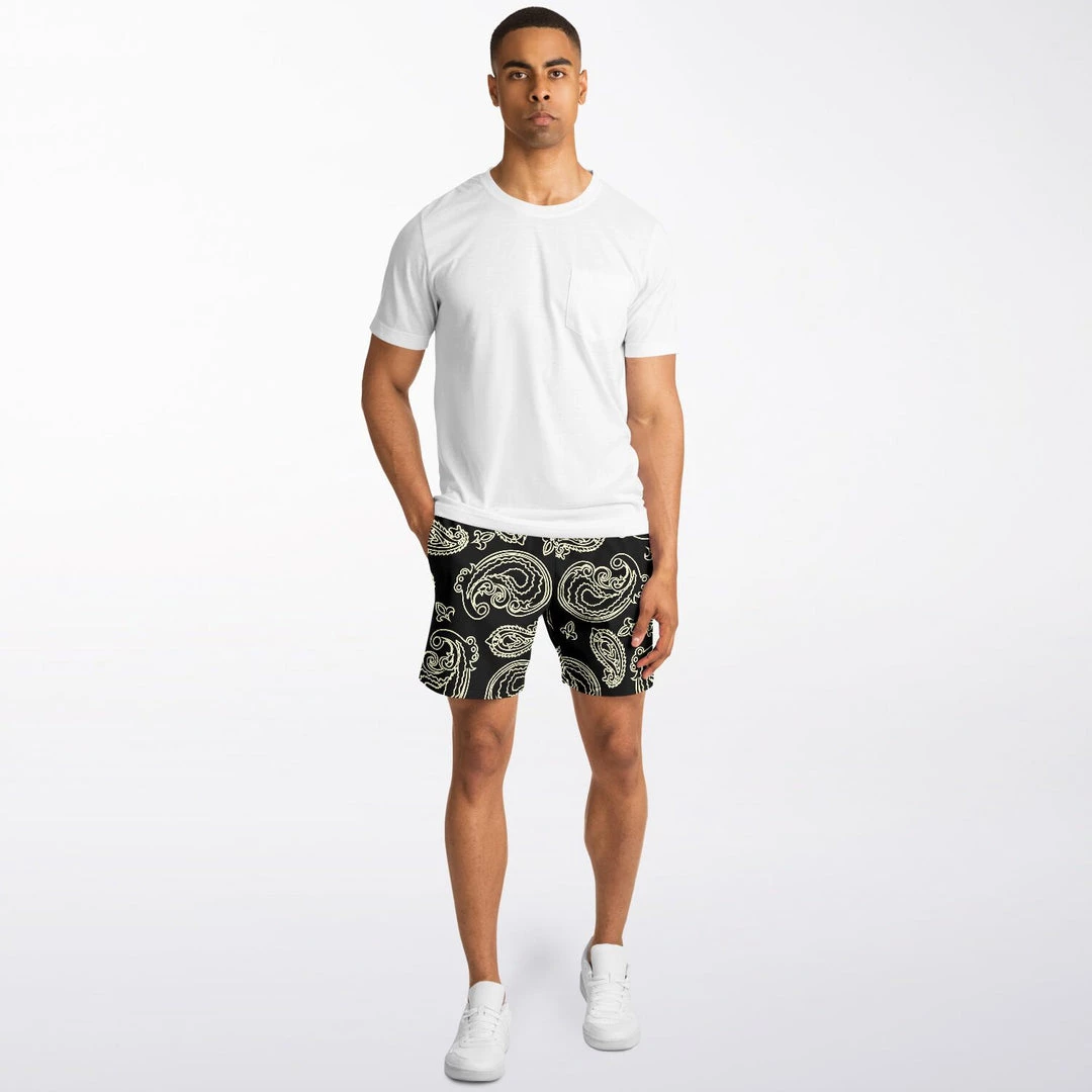 Subliminator Black & Bone Paisley Fleece Shorts 9 Subliminator Black & Bone Paisley Fleece Shorts