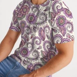 Harlow & Lloyd T Shirts & Tanks Purple Cream Paisley Men's Tee