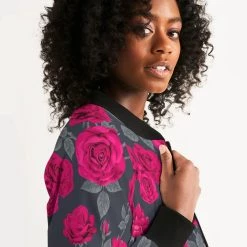 Harlow & Lloyd Dark Vintage Roses Women's Bomber Jacket
