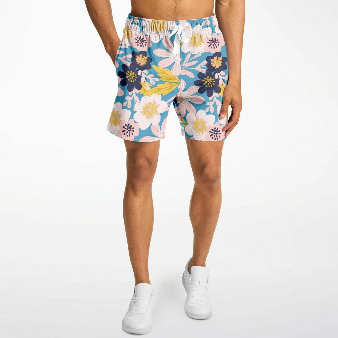 Subliminator Blue Frisky Floral Fleece Shorts 8 Subliminator Blue Frisky Floral Fleece Shorts