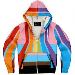 Subliminator Hoodies United Pride Unisex Fleece Zip Hoodie
