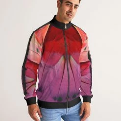 Harlow & Lloyd Jackets Feathered Grace Men's Stripe-Sleeve Track Jacket