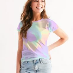 Harlow & Lloyd Lilac Mint Tie Dye Women's Tee T Shirts & Tanks