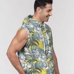 Harlow & Lloyd Hoodies Yellow Tropics Men's Premium Heavyweight Sleeveless Hoodie