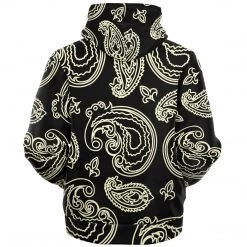 Subliminator Hoodies Black & Bone Paisley Fleece Zip Hoodie 11 Subliminator Hoodies Black & Bone Paisley Fleece Zip Hoodie