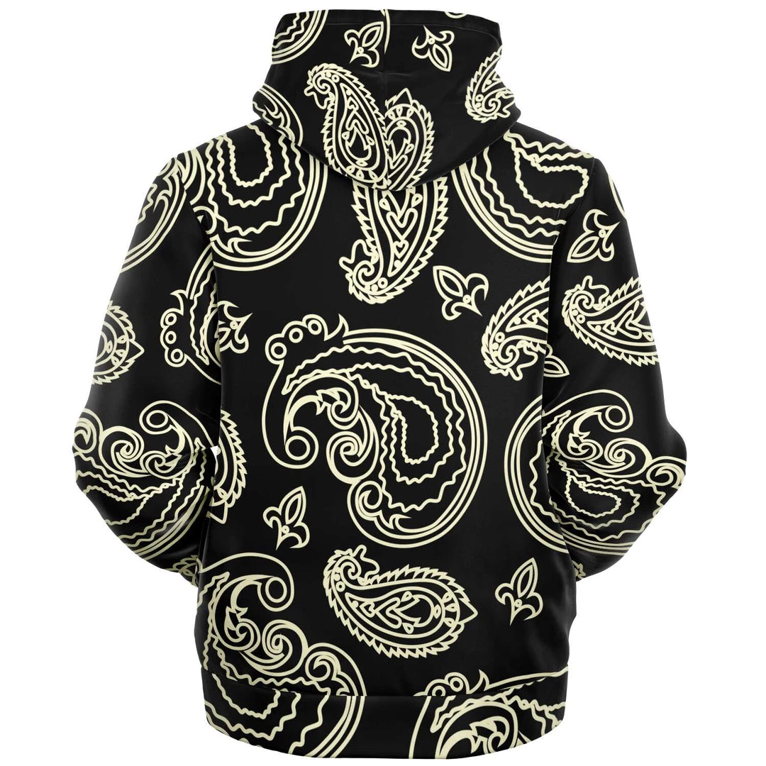 Subliminator Hoodies Black & Bone Paisley Fleece Zip Hoodie 7 Subliminator Hoodies Black & Bone Paisley Fleece Zip Hoodie