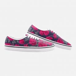 Harlow & Lloyd Dark Vintage Roses Low Cut Unisex Canvas Shoes