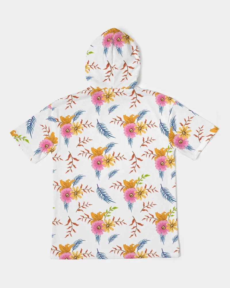 Harlow & Lloyd White Summer Floral Men's Premium Heavyweight Short Sleeve Hoodie Hoodies 5 Harlow & Lloyd White Summer Floral Men's Premium Heavyweight Short Sleeve Hoodie Hoodies