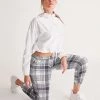 Harlow & Lloyd Black & White Tartan Check Lightweight Women's Track Pants Pants & Joggers