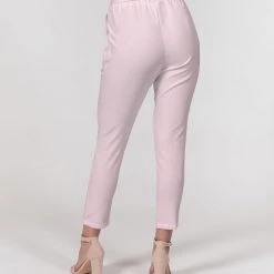 Harlow & Lloyd Pants & Joggers Pink Cherry Blossom Women's Belted Tapered Pants