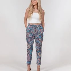 Harlow & Lloyd Pants & Joggers Perfect Paisley Women's Belted Tapered Pants