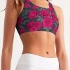 Harlow & Lloyd Dark Vintage Roses Women's Seamless Sports Bra