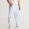Harlow & Lloyd Pale Blue Gingham Check Men's Lightweight Track Pants 2 Harlow & Lloyd Pale Blue Gingham Check Men's Lightweight Track Pants