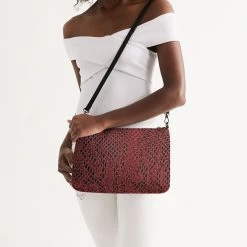 Harlow & Lloyd Red Snake Skin Daily Zip Pouch